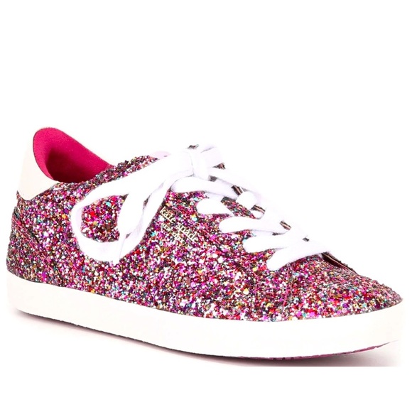 Kate Spade New York Ace Pink Multi Glitter Low-Top Sneakers NWOB Style No. KA316 - Picture 2 of 14